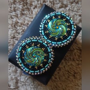 Native American Handmade green earrings